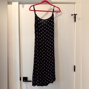 Billabong Black Dress with Orange Floral Pattern